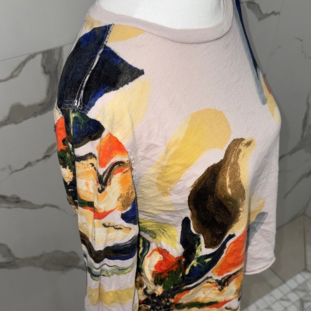 Anthropologie Multicolor Abstract Long Sleeve Top - Picture 2 of 9